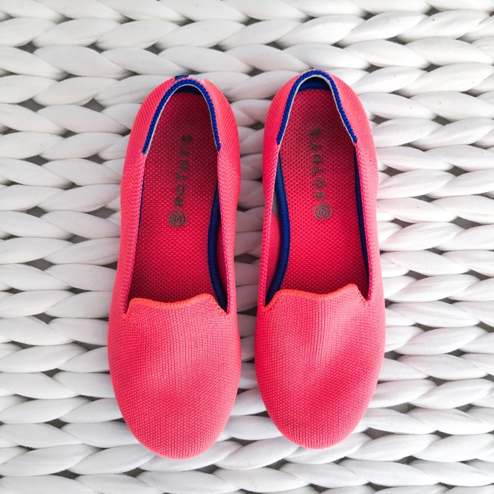 Rothy’s Girls Flamingo Pink Loafers Shoes Slip On Kids size 3